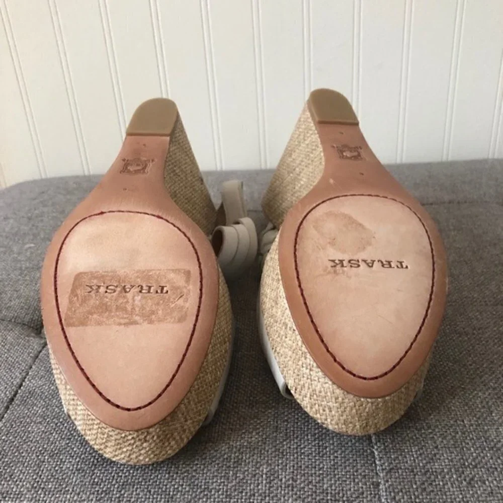 Trask 'Willow' Leather Platform Wedge Sandal